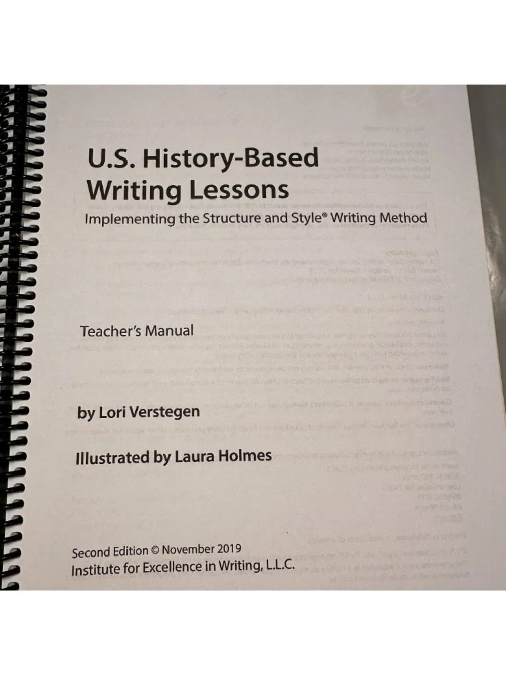Institute Excellence Writting IEW US History Writing Teachers Lori Verstegen